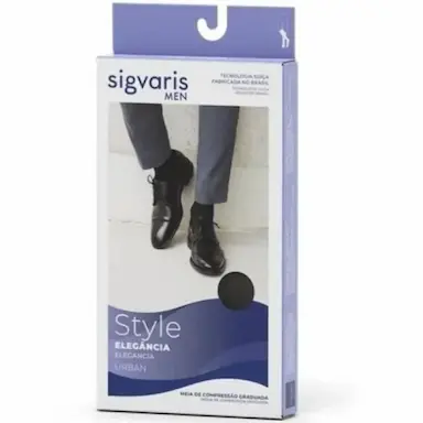 Meia 3/4 Suave Compressão 15-20mmHg Preto G Urban