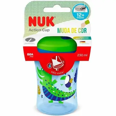 COPO ANTIVAZAMENTO ACTION CUP MUDA DE COR 230ML NUK PA7643 Azul