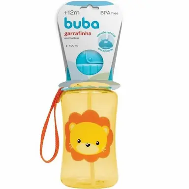 GARRAFINHA ANIMAL FUN SQUEEZE INFANTIL GARRAFA BUBA LEAO