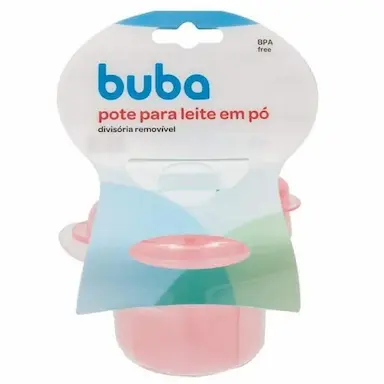 POTE DOSADOR DE LEITE EM PO 3 DIVISORIAS BEBE MEDIDOR BUBA Rosa