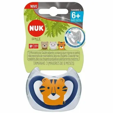 CHUPETA DE SILICONE S2 6M+ SPACE BOY NUK PA7333-2B PINGUIM