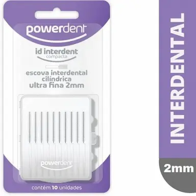 ESCOVA INTERDENTAL POWERDENT CILINDRICA 2MM 10 UNIDADES 1234