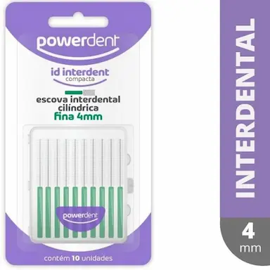 ESCOVA INTERDENTAL POWERDENT CILINDRICA 4MM 10 UNIDADES 1238