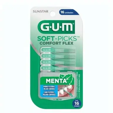 SOFT PICKS COMFORT FLEX MENTA GUM 16 UNIDADES