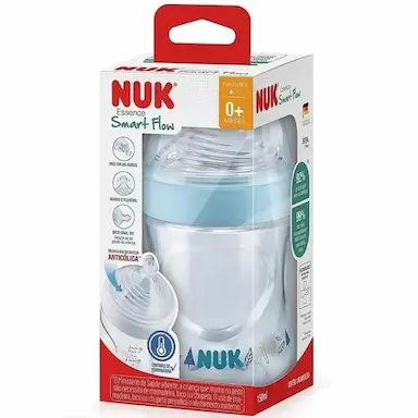MAMADEIRA ANTICOLICA NUK ESSENCE SMART FLOW 150ML BPA FREE ORAL FIT Azul