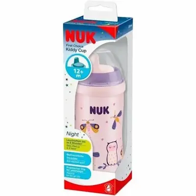 COPO ANTIVAZAMENTO KIDDY CUP GLOW NIGHT 300ML NUK PA7648 Rosa
