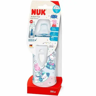 COPO TREINAMENTO ACTIVE CUP 300ML CONTROLE TEMPERATURA PEPPA NUK PA7653 Rosa