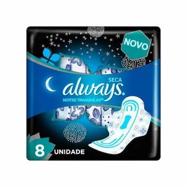 ABSORVENTE ALWAYS COM ABAS NOTURNO SECA C/8UN