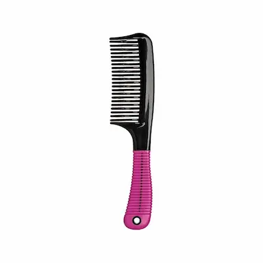 PENTE DE CABELO RICCA DENTES ONDULADOS E CABO COM SUPORTE DE BORRACHA