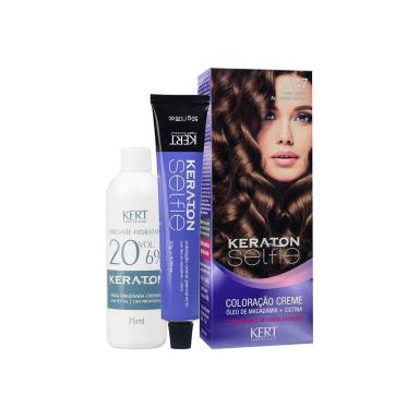TINTURA KERATON SELFIE 6.47 LOURO ESCURO ACOBREADO MARROM
