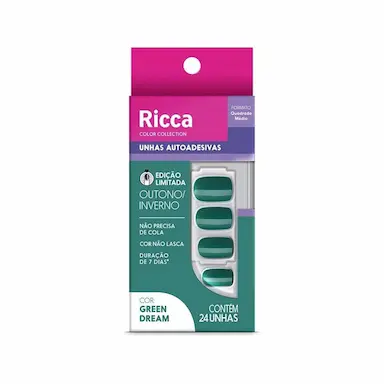 UNHA POSTIçA RICCA AUTOADESIVA GREEN DREAM
