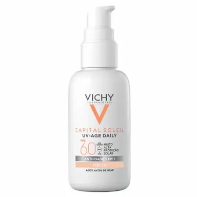 VICHY CAPITAL SOLEIL UV AGE DAILY PROTETOR SOLAR FACIAL FPS60 COM COR 2.0 40G