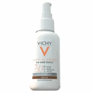 VICHY CAPITAL SOLEIL UV AGE DAILY PROTETOR SOLAR FACIAL FPS60 COM COR 5.0 40G