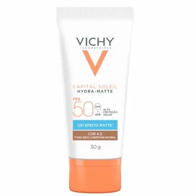 VICHY CAPITAL SOLEIL HYDRA-MATTE PROTETOR SOLAR FACIAL FPS50 COR 4.0 30G