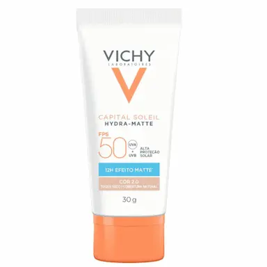 VICHY CAPITAL SOLEIL HYDRA-MATTE PROTETOR SOLAR FACIAL FPS50 COR 2.0 30G