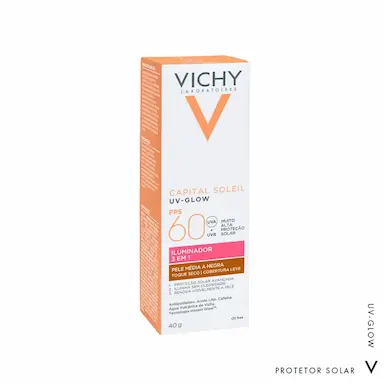VICHY CAPITAL SOLEIL UV GLOW FPS60 PELE MéDIA A NEGRA 40G