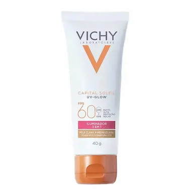 VICHY CAPITAL SOLEIL UV GLOW FPS60 PELE CLARA A MéDIA CLARA 40G