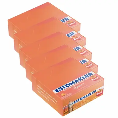 KIT 5UNI ESTOMAKLER COM 50 SACHES SABOR LARANJA - EUROFITO