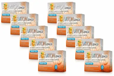 KIT 10UNI ACEVITON ZINCO + VIT C 10 COMP. EFERV. - CIMED