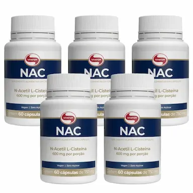 KIT 5UNI NAC N-ACETIL L-CISTEíNA 60 CáPS 750MG - VITAFOR