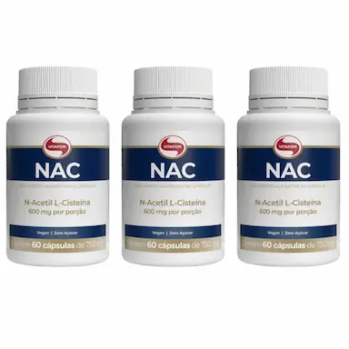 KIT 3UNI NAC N-ACETIL L-CISTEíNA 60 CáPS 750MG - VITAFOR