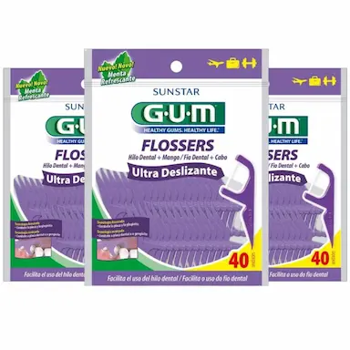 KIT 3UNI FLOSSER ULTRA DESLIZANTES COM 40 - GUM