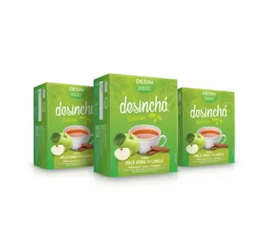 KIT 3UNI DESINCHá 10 SACHêS MAçA VERDE/CANELA