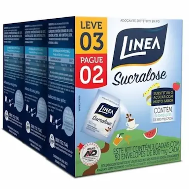ADOçANTE SUCRALOSE Pó COM 50 ENVELOPES LEVE 3 PAGUE2 - LINEA