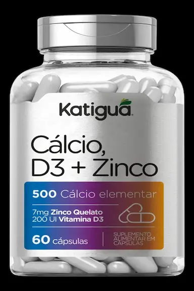 CáLCIO + D3 + ZINCO 60 CáPS - KATIGUá