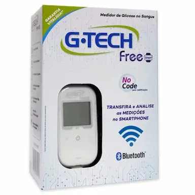 MEDIDOR DE GLICOSE G-TECH FREE SMART COM BLUETOOTH + 10 TIRA