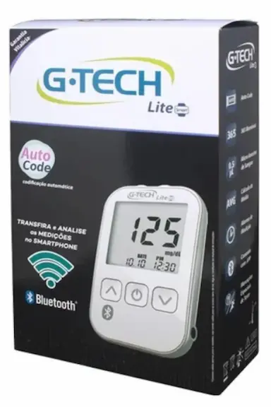 MEDIDOR DE GLICOSE G-TECH LITE SMART COM BLUETOOTH + 10 TIRA