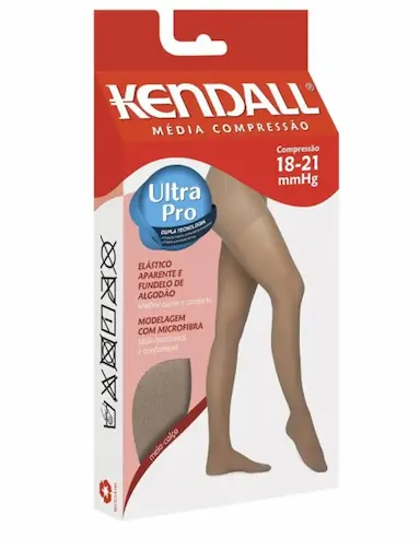 MEIA CALçA KENDALL MéDIA COMPRESSãO COM PONTEIRA 18-21MMHG PRETO M