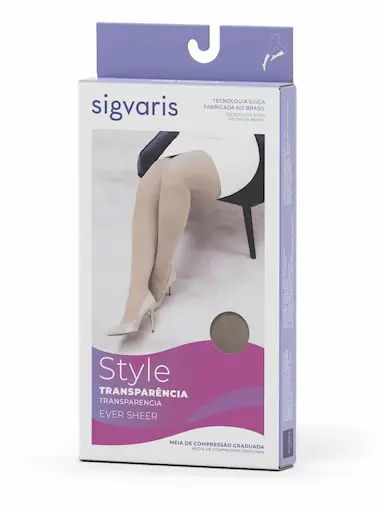 MEIA CALçA LONGA 782B EVER SHEER 20-30MMHG FECHADA SIGVARIS G2 BEGE