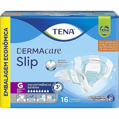 FRALDA GERIáTRICA TENA DERMACARE SLIP UNISSEX TAM G - 16 FRALDAS