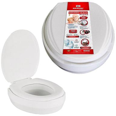 ASSENTO SANITáRIO ELEVADO ALMOFADADO COM TAMPA 13.5CM - 1UND