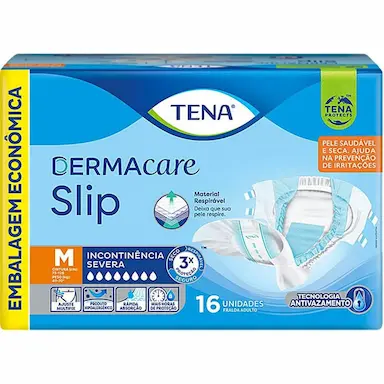 FRALDA GERIáTRICA TENA DERMACARE SLIP UNISSEX TAM M - 16 UND