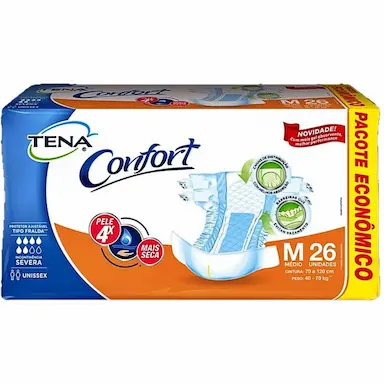 FRALDA GERIáTRICA TENA CONFORT UNISSEX TAM M - 26 FRALDAS