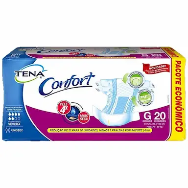 FRALDA GERIáTRICA TENA CONFORT UNISSEX TAM G - 20 FRALDAS