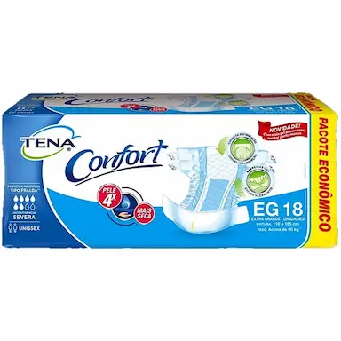 FRALDA GERIáTRICA TENA CONFORT UNISSEX TAM EG - 18 FRALDAS