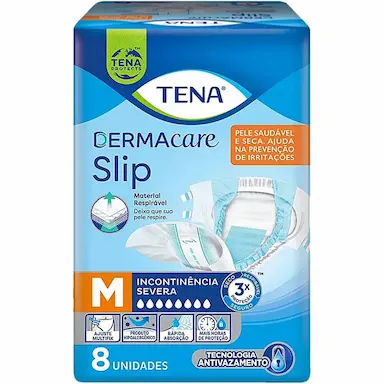 FRALDA GERIáTRICA TENA DERMACARE SLIP UNISSEX TAM M - 08 UND