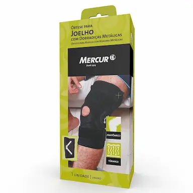 ÓRTESE PARA JOELHO COM DOBRADIçAS METáLICAS MERCUR - TAMANHO P ÓRTESE PARA JOELHO COM DOBRADIçAS METáLICAS MERCUR TAM P - UNIDADE
