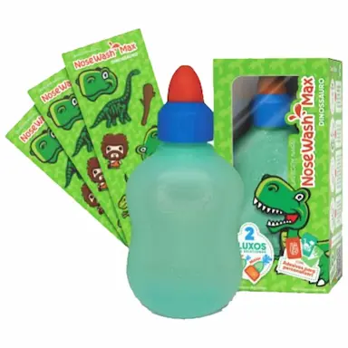DISPOSITIVO PARA LAVAGEM NASAL NOSEWASH MAX - DINOSSAURO - 240ML DISPOSITIVO PARA LAVAGEM NASAL NOSEWASH MAX 240ML DINOSSAURO