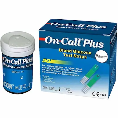 TIRAS REAGENTES FRASCO TESTE GLICEMIA ON CALL PLUS - 50 UND