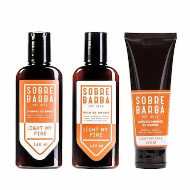 KIT TRIO SOBREBARBA SHAMPOO + BALM + CONDICIONADOR DE BARBA LIGHT MY FIRE