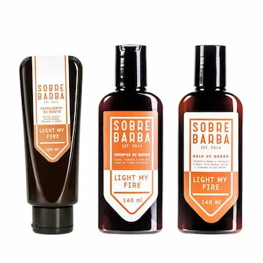 KIT TRIO SOBREBARBA SHAMPOO + BALM + ESFOLIANTE PARA BARBA LIGHT MY FIRE