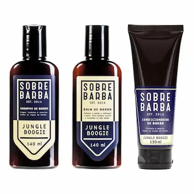 KIT TRIO SOBREBARBA SHAMPOO + BALM + CONDICIONADOR DE BARBA JUNGLE BOOGIE