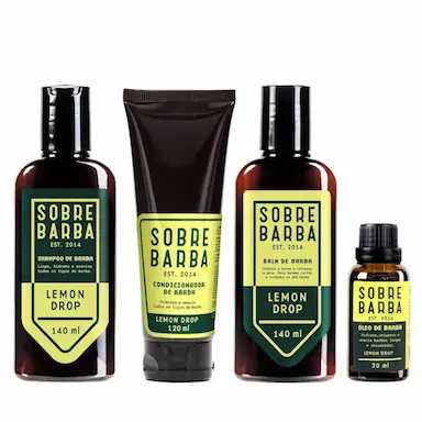 KIT QUARTETO SOBREBARBA - SHAMPOO + BALM + CONDICIONADOR + ÓLEO DE BARBA LEMON DROP