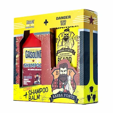 COMBO SHAMPOO BARBA E CABELO GASOLINE + BEARD BALM DANGER BARBA FORTE