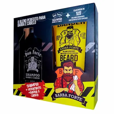 COMBO SHAMPOO BARBA E CABELO DON FORTE + BEARD BALM DANGER BARBA FORTE