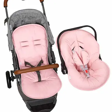 KIT CAPA BB CONFORTO + CAPA CARRINHO ROSA BATISTELA BABY